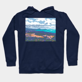 Diamond Head Crater in Honolulu Hawaii WPA Poster Art Hoodie